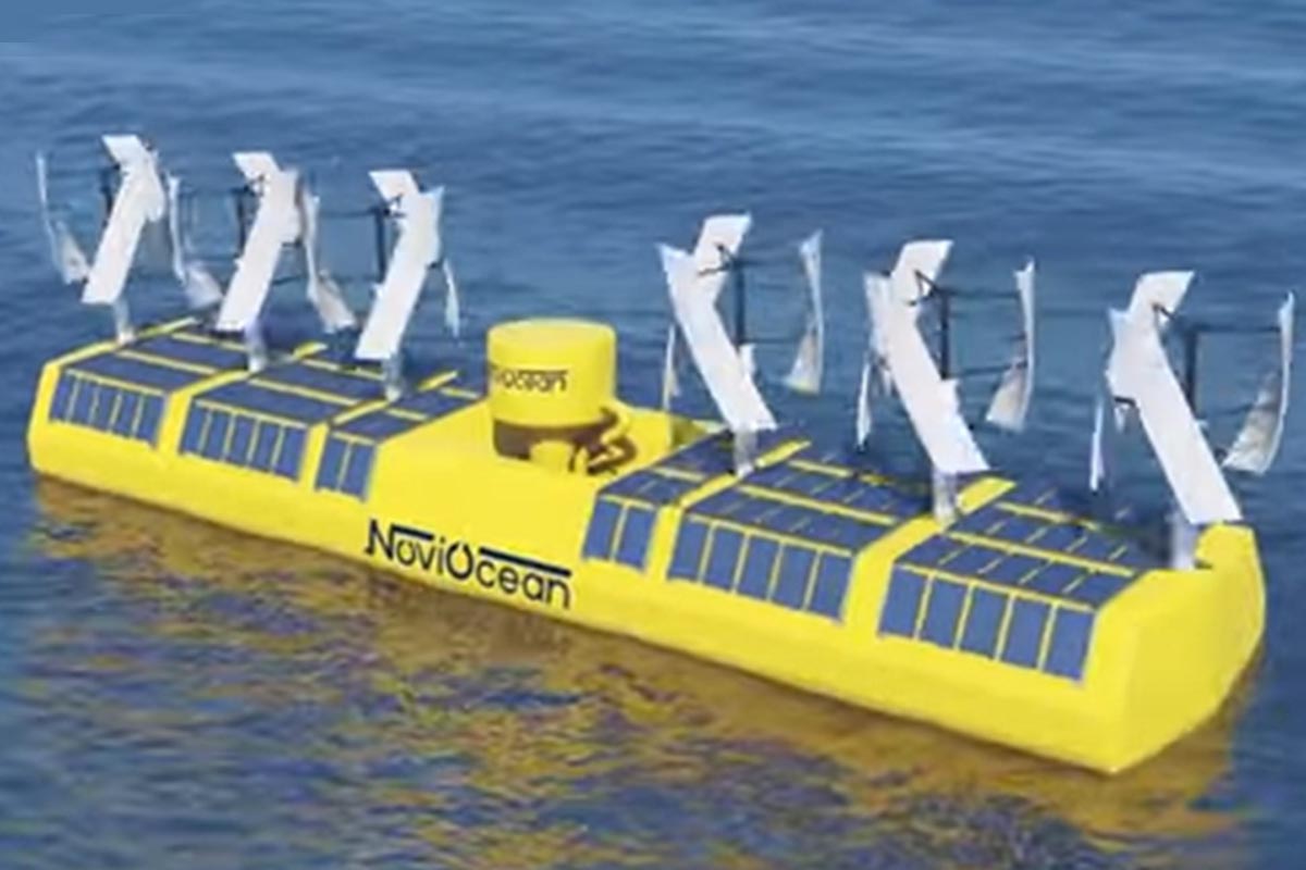 Le NoviOcean Hybrid Energy Converter combine l'énergie des vagues, du vent et du soleil pour maximiser la production d'électricité.