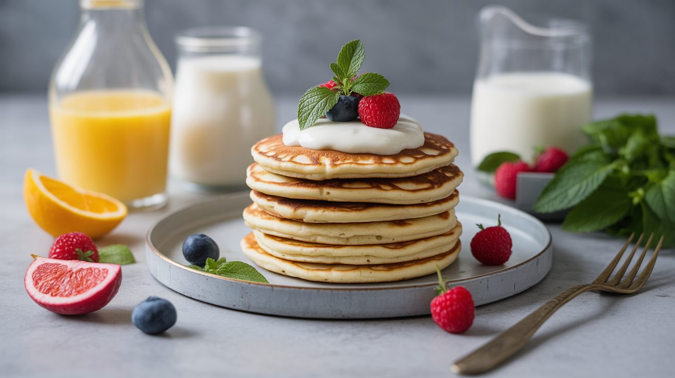 Delicious high-protein cottage cheese pancakes served for breakfast