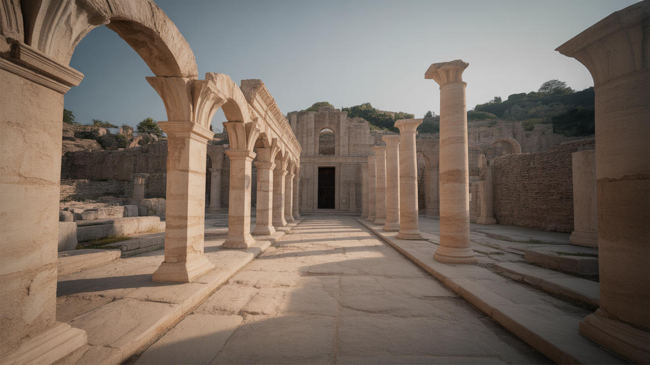 Portyl's AR travel app illuminating ancient ruins