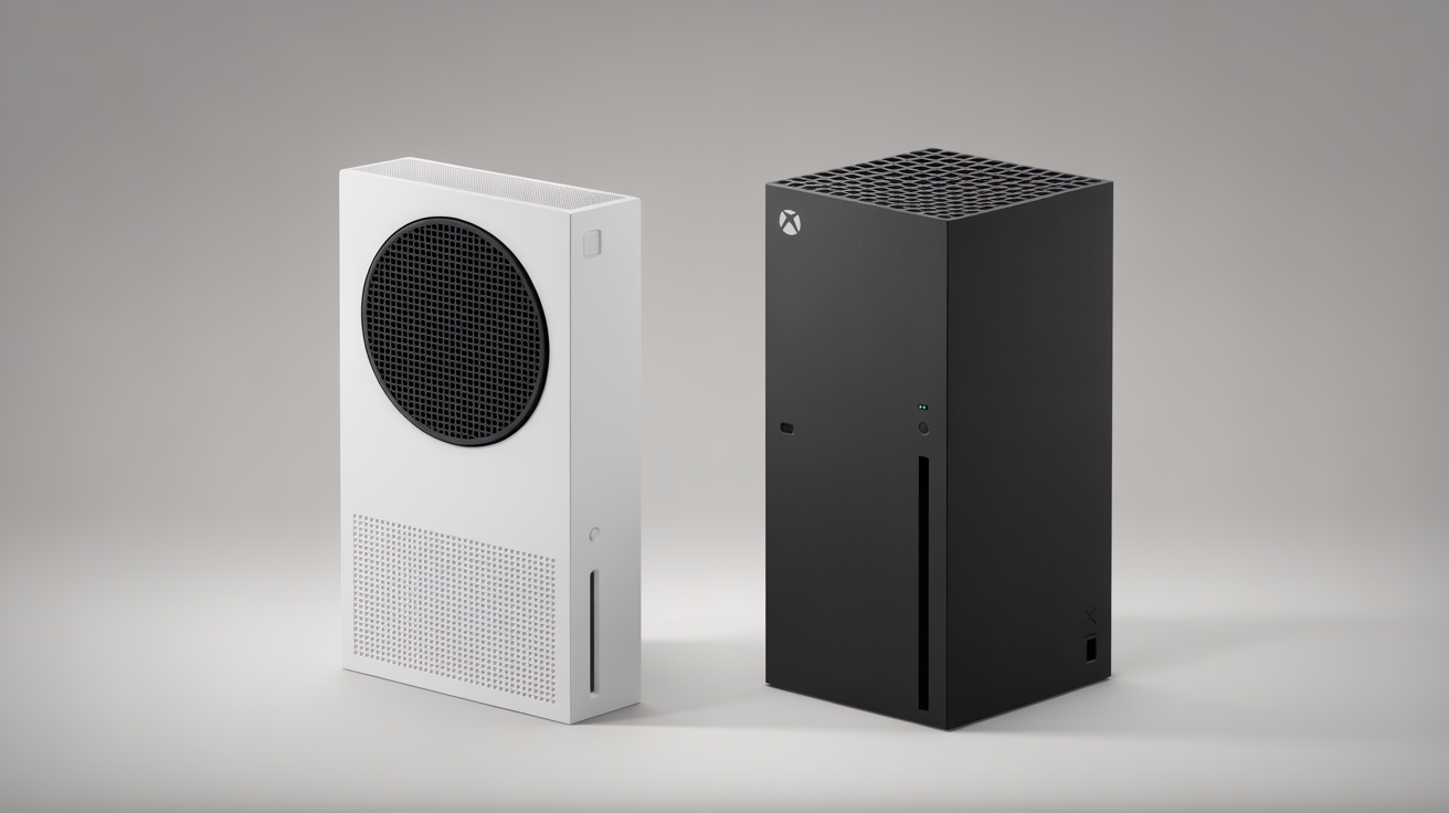 Microsoft and AMD logos next to a new Xbox console